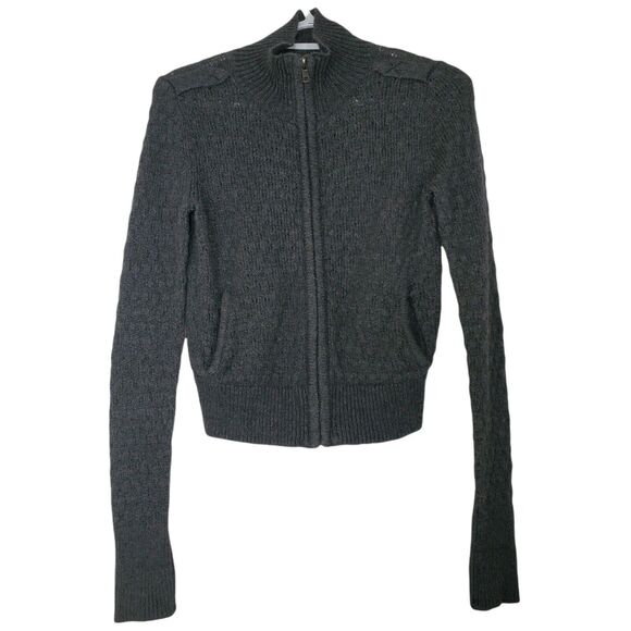 Banana Republic Womens Zip Cardigan Sweater XXS Petite Gray Pocket Stretch - Picture 1 of 10